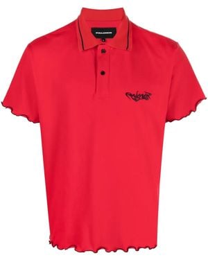 Palmier Lettuce-Edge Polo Shirt - Red