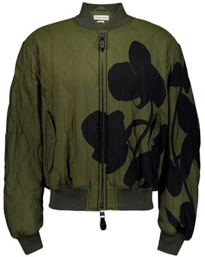 McQueen Quilted Bomber Jacket - Green