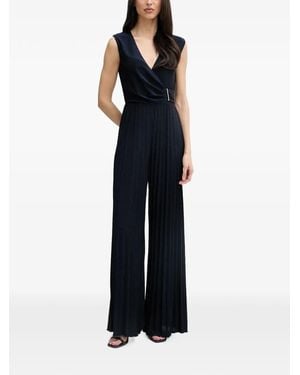 GAUDI Pleated Wrap-Design Jumpsuit - Blue
