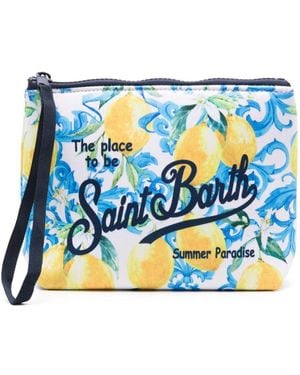 Mc2 Saint Barth Aline Baroque Lemon-print Wash Bag - Blue