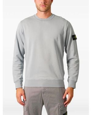 Stone Island 6100060 Organic-Cotton Fleece Sweatshirt - Grey