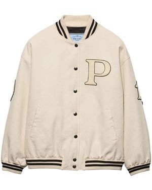 Prada Patch Bomber Jacket - Natural