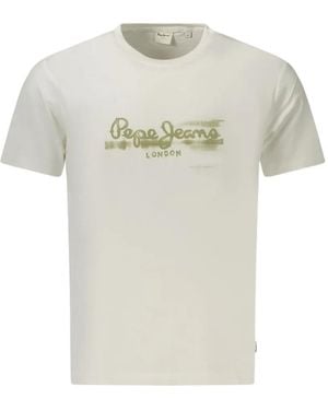 Pepe Jeans Logo-Print Cotton T-Shirt - White