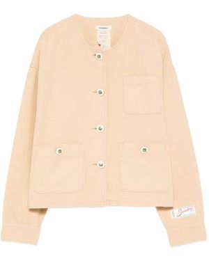 Sandro Pocket Cotton Jacket - Natural
