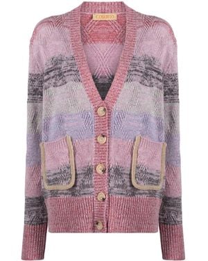 Cormio Cardigan A Righe Renato - Rosa