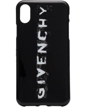 Givenchy And Faded Logo Print Iphone X Phone Case - Black