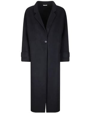 #MSM Single-Breasted Wool Coat - Black