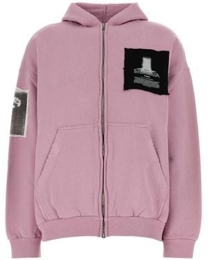 Balenciaga Patch-Detail Zip-Up Hoodie - Pink