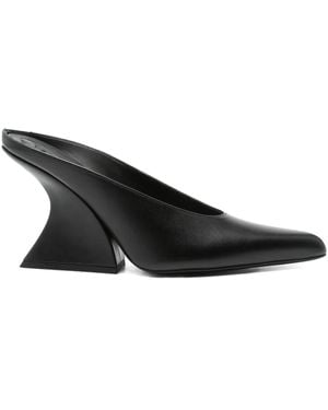 Mugler ポインテッドトゥ ミュール 100mm - ブラック