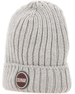Colmar Ribbed Logo-Patch Beanie Hat - White