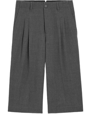 Ami Paris Carrot Two-Pleat Wool Bermuda Shorts - Gray