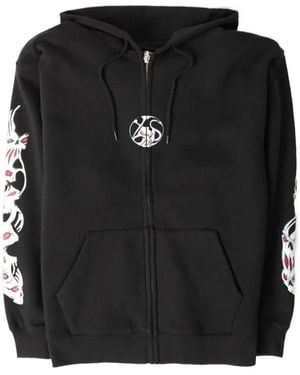 Yardsale Zip Screen-Printed Hoodie - Black