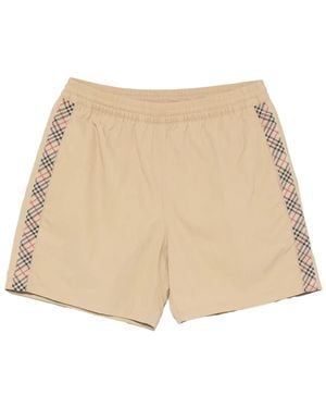 Burberry Shorts Con Righe - Neutro