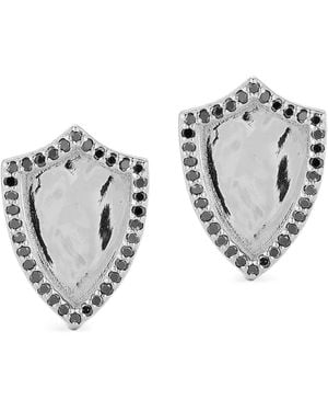 Mateo Shield Diamond Cufflinks - White