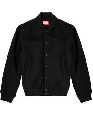 DIESEL Embroidered Logo Bomber Jacket - Black