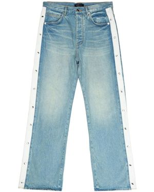 Purple Brand Stud-Embellished Straight-Leg Jeans - Blue