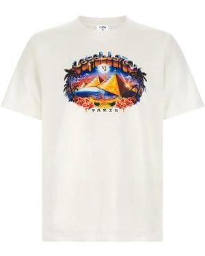 CASABLANCA Graphic-Print Cotton T-Shirt - White