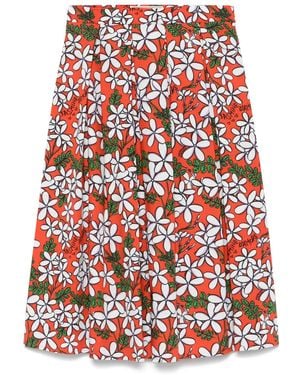ALESSANDRO ENRIQUEZ Falda midi estampada - Rojo