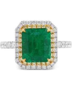HYT Jewelry 18K And Emerald And Diamond Ring - Green