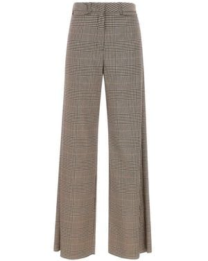 Marella Check-Pattern Trousers - Grey