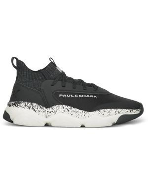 Paul & Shark Shark-Print Trainers - Black