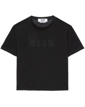 MSGM Logo-Print T-Shirt - Black
