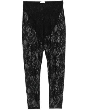ANDAMANE Loli Lace-Panelled Cropped Pants - Black