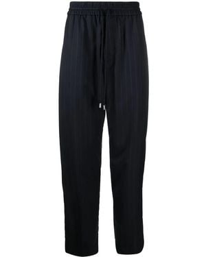 Lanvin Pinstriped Straight-leg Trousers - Blue