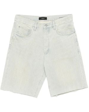Purple Brand Striped Raw-Cut Shorts - White