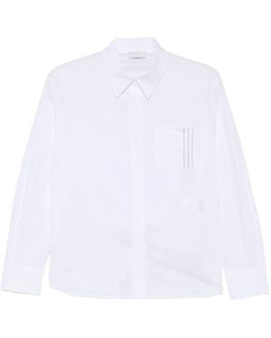 Peserico Chemise À Poche Poitrine Et Ornements De Perles - White