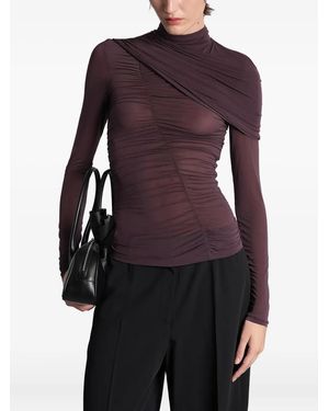 Magda Butrym Ruched Cape-Effect Top - Purple