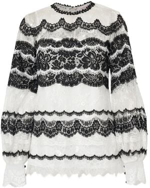Carolina Herrera Lace-Embellished Top - Grey
