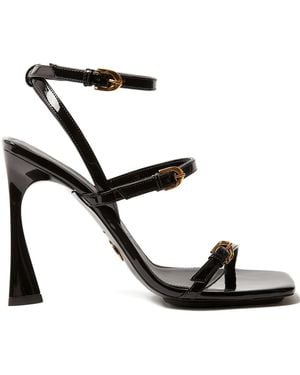 Stella McCartney 103Mm Elsa Patent Buckle Heeled Sandals - Black