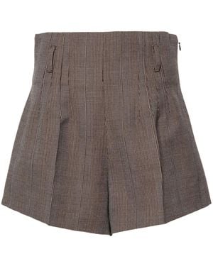 Prada Shorts Sartoriali A Vita Alta - Marrone