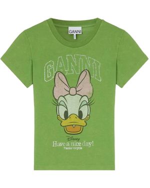 Ganni X Disney Daisy Duck Baby Fit T-Shirt - Green