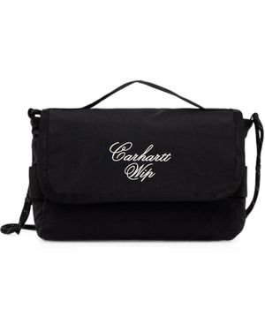 Carhartt Logo-Embroidered Foldover Belt Bag - Black