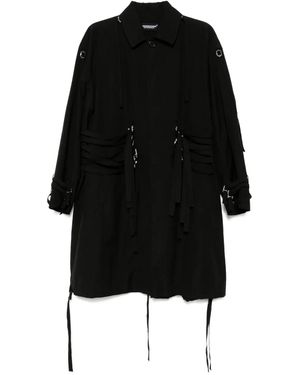 Undercover Cappotto Con Cintura - Nero
