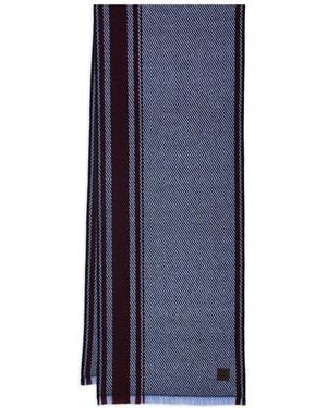 Ferragamo Écharpe En Cachemire À Rayures - Blue