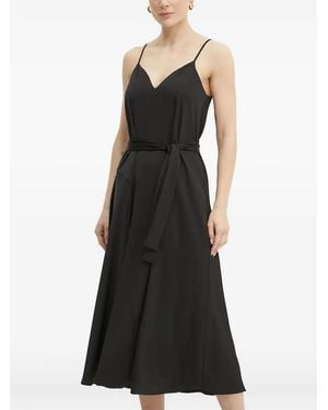 ARMANI EXCHANGE V-Neck Belted Midi Dress - Black