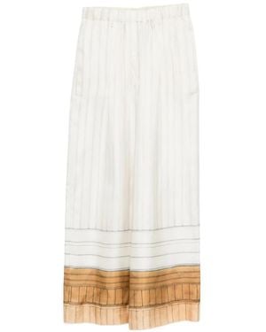 Alysi Striped Palazzo Trousers - White