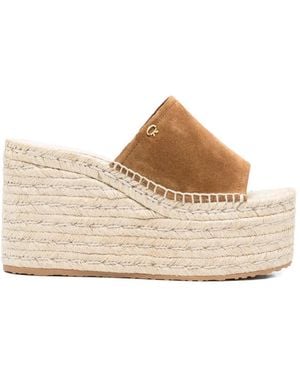Gianvito Rossi Espadrilles En Daim À Talon - Natural