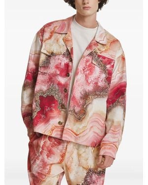 IRINA VOINEA Rose Crystal Overshirt - Pink