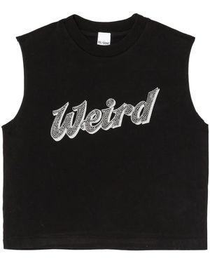RE/DONE Rhinestone Cropped Vest - Black