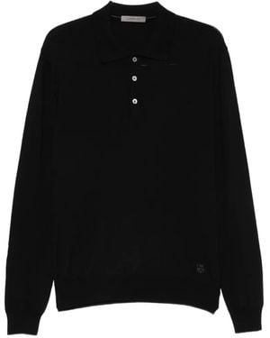 Corneliani Long-Sleeve Polo Shirt - Black