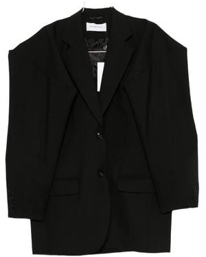 Viktor & Rolf Wool Double-Breasted Blazer - Black