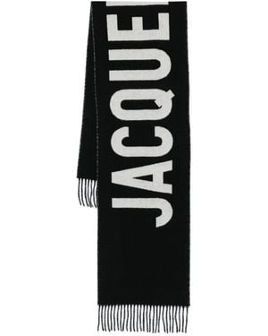JACQUEMUS ブラック ラウンドカーレマフラー　スカーフ Jacquemus ウィメンズ ニット マフラー | SSENSE 日本
