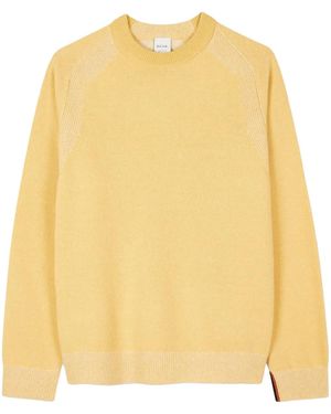 Paul Smith Lammwollpullover mit rundem Ausschnitt - Gelb