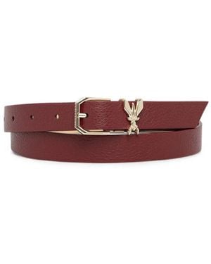 Patrizia Pepe Fly-Plaque Grained-Leather Belt - Red