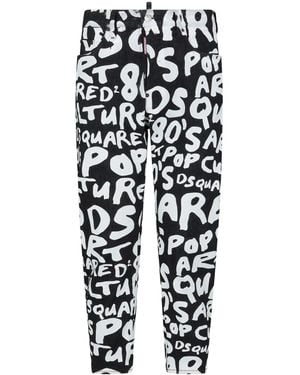 DSquared² Logo-Print Slim-Leg Jeans - White
