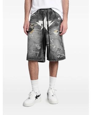 A Bathing Ape Distressed-Effect Shorts - Grey